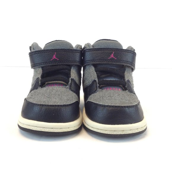 Nike Jordan 1 Flight 4 Prem GT Cool Grey/Vivid Pink-Black-White Sneakers - Picture 11 of 14